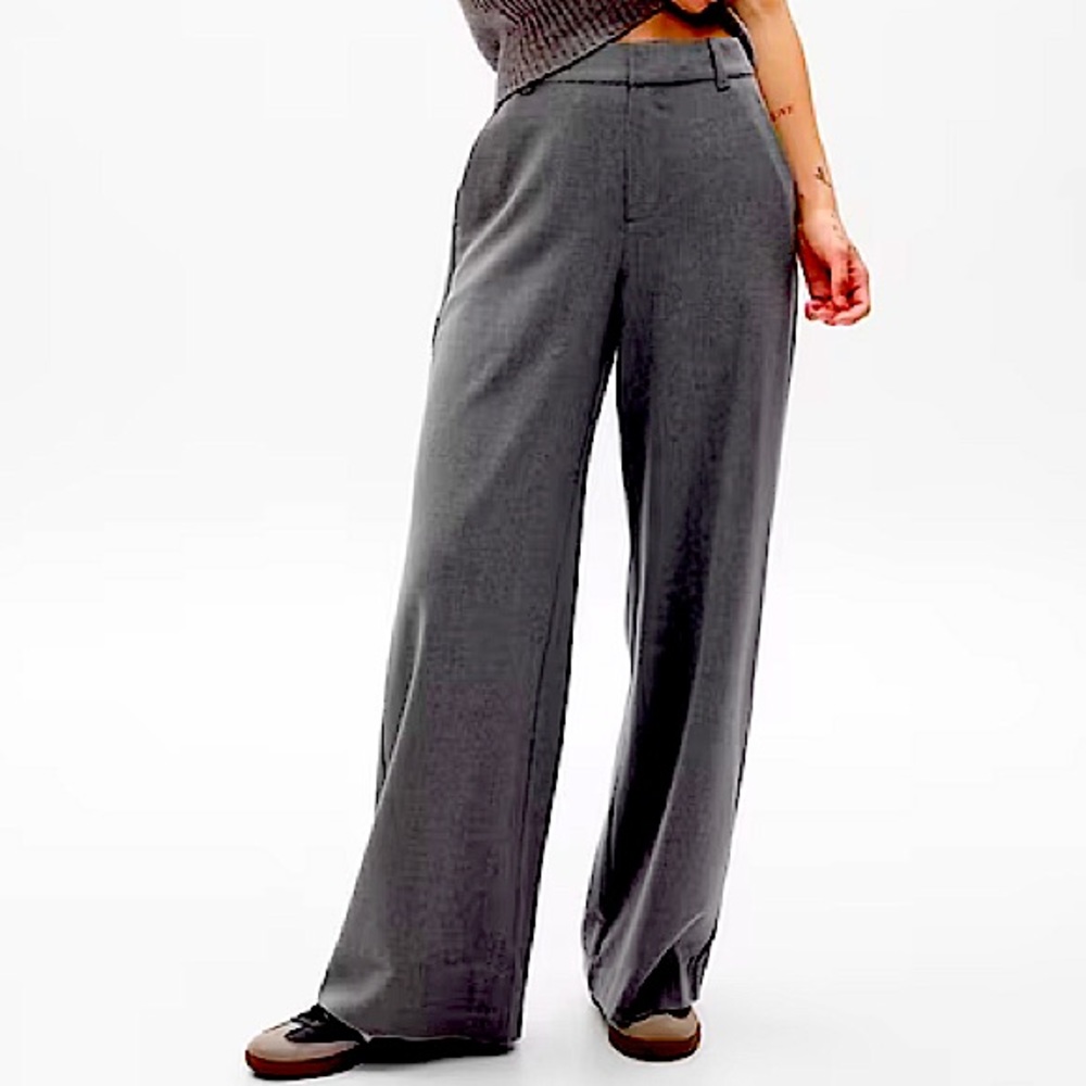 Gap High-Rise Wide Leg Trouser in Dark Grey Size 2